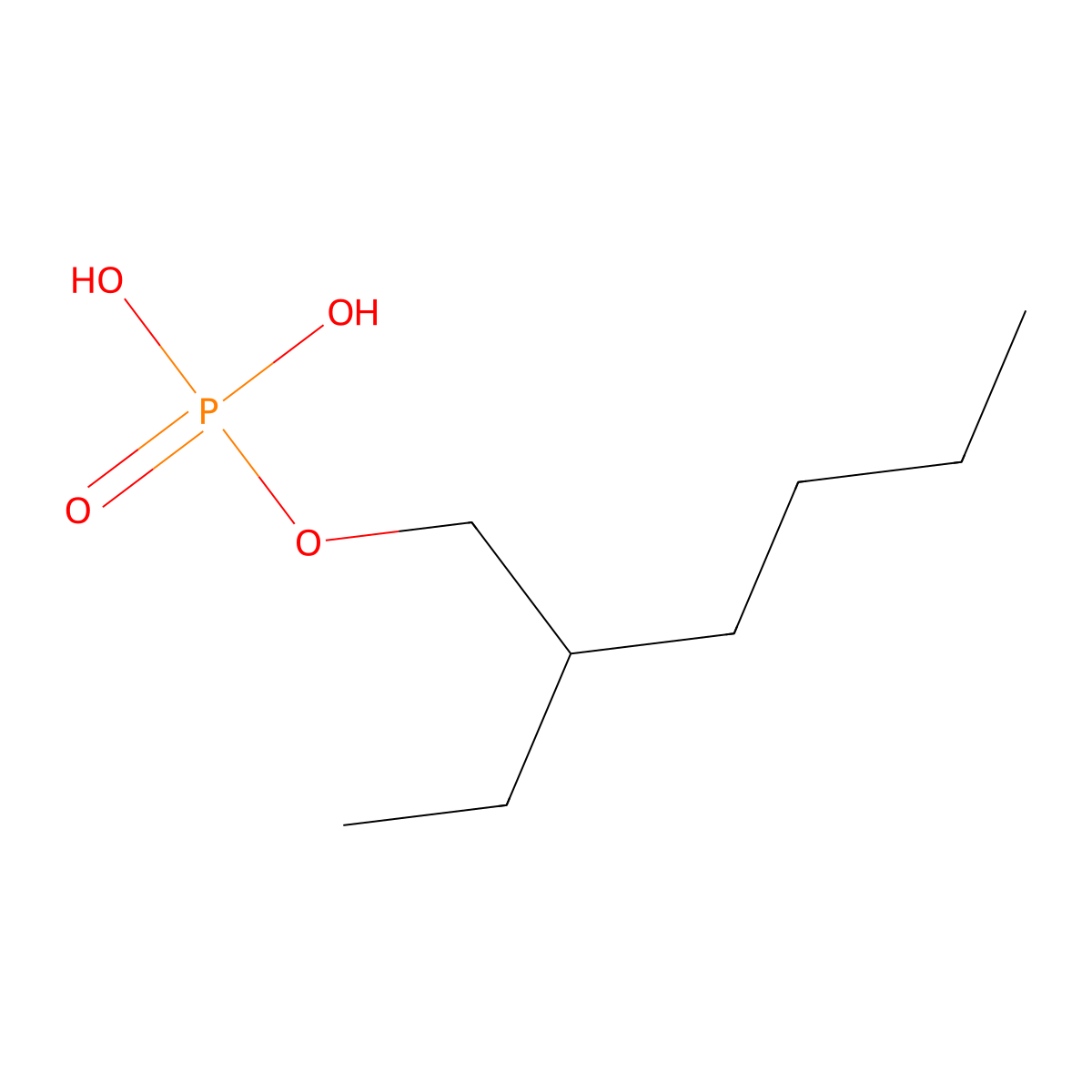 2-Ethylhexyl dihydrogen phosphate molecular structure, CAS 1070-03-7