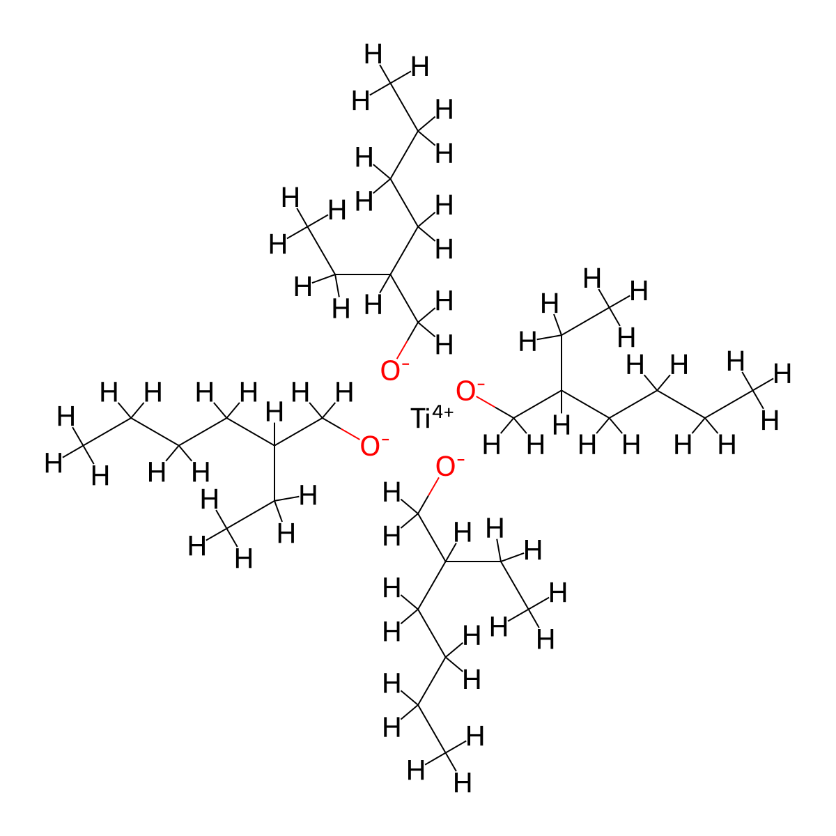 Tetrakis(2-ethylhexyl) titanate molecular structure, CAS 1070-10-6