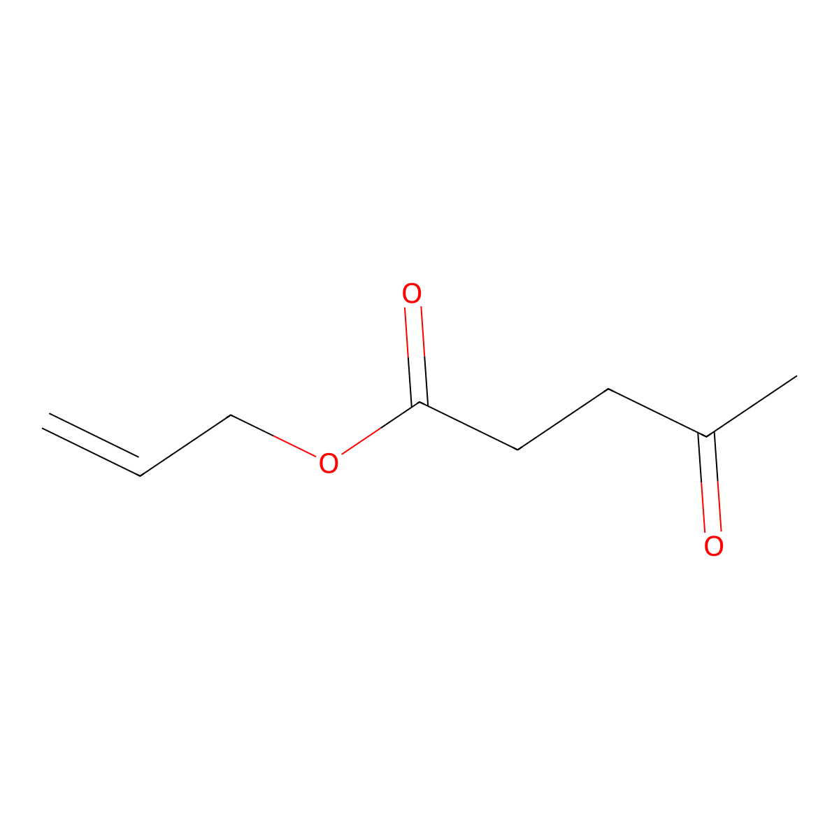 Allyl levulinate molecular structure, CAS 1070-35-5