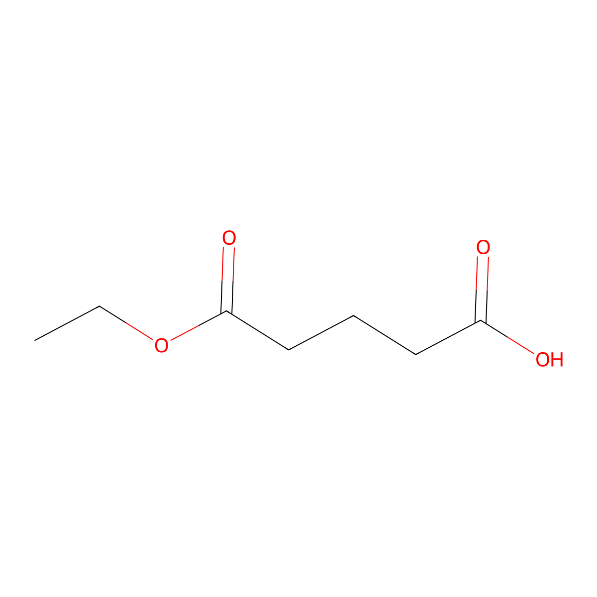 Ethyl hydrogen glutarate molecular structure, CAS 1070-62-8