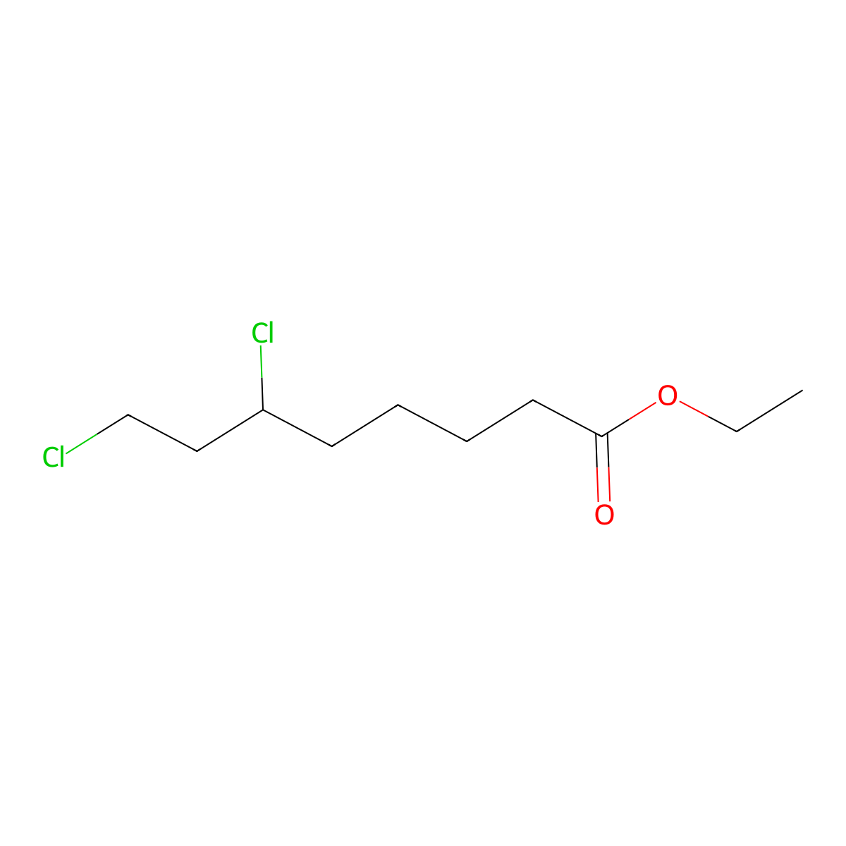 Ethyl 6,8-dichlorooctanoate molecular structure, CAS 1070-64-0