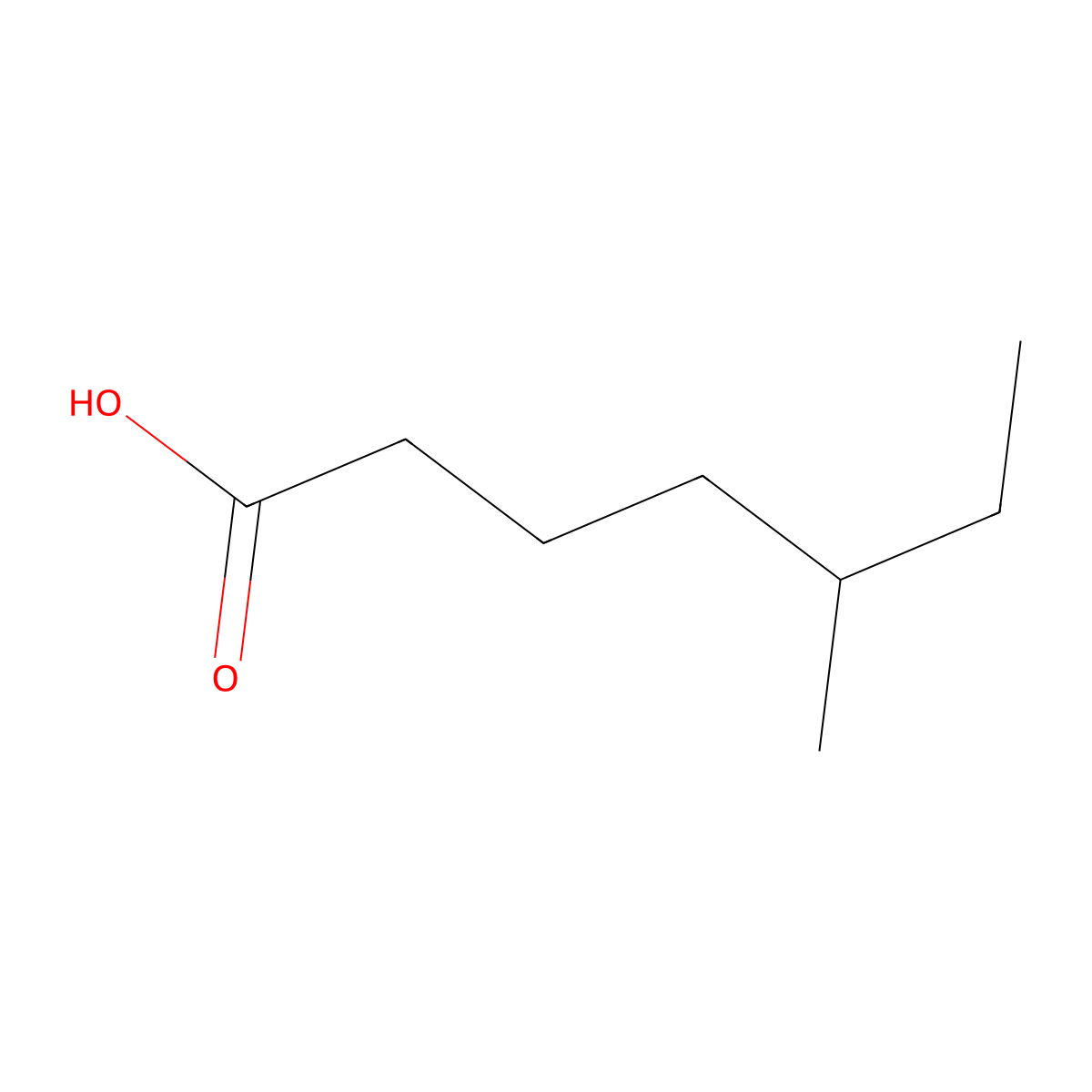 5-Methyl-heptanoic acid molecular structure, CAS 1070-68-4