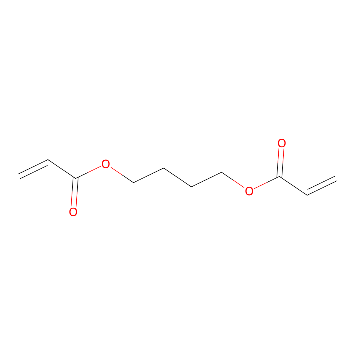 Butanediol diacrylate molecular structure, CAS 1070-70-8