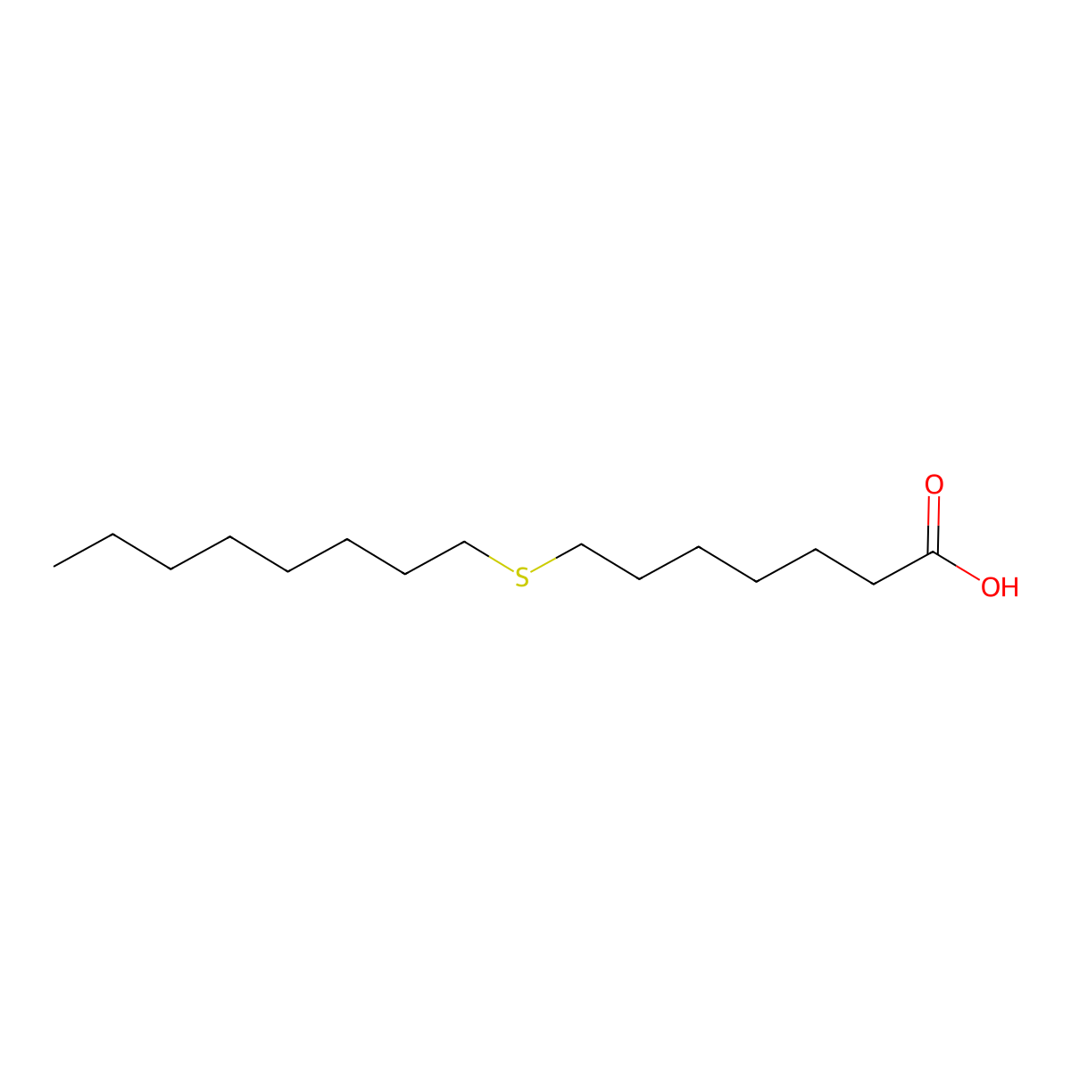 Heptanoic acid, 7-(octylthio)- molecular structure, CAS 107016-80-8