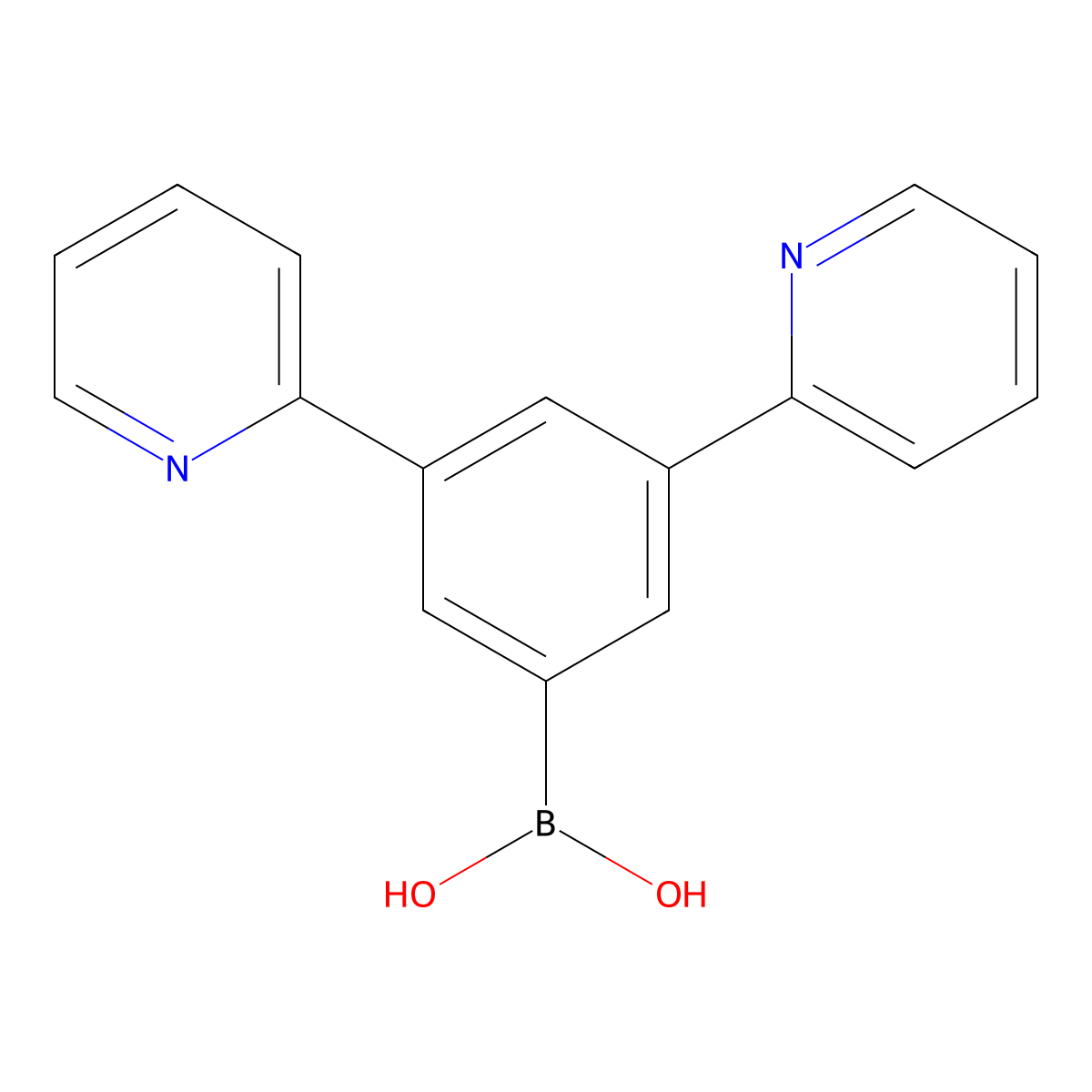 (3,5-Di(pyridin-2-yl)phenyl)boronic acid molecular structure, CAS 1070166-11-8