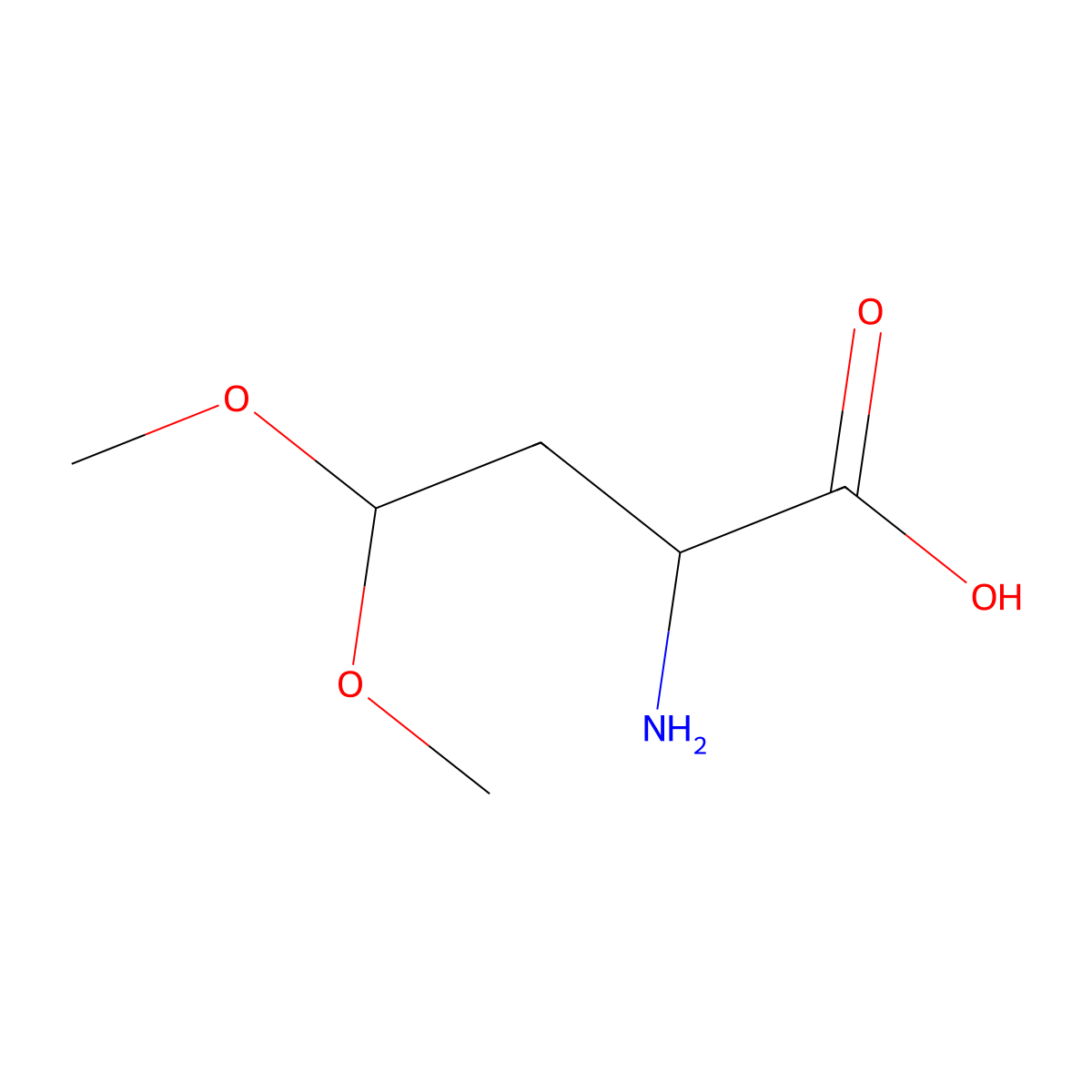 2-Amino-4,4-dimethoxybutanoicacid molecular structure, CAS 1070166-89-0