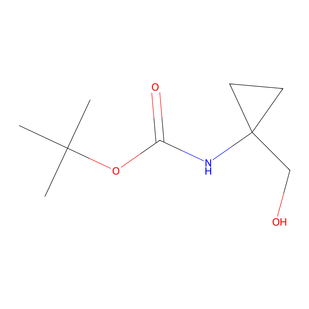 tert-butyl N-(1-(hydroxymethyl)cyclopropyl)carbamate molecular structure, CAS 107017-73-2