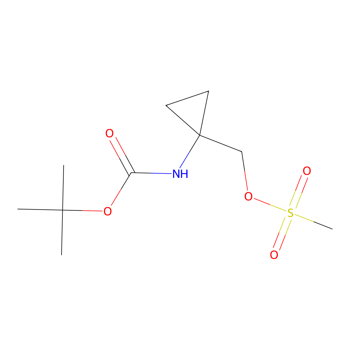 (1-((tert-Butoxycarbonyl)amino)cyclopropyl)methyl methanesulfonate molecular structure, CAS 107017-74-3
