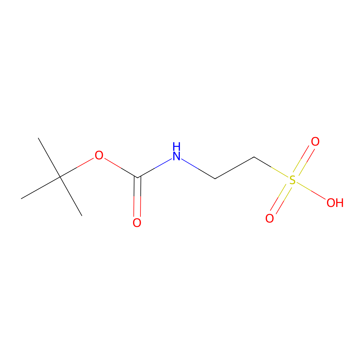 2-{[(Tert-butoxy)carbonyl]amino}ethane-1-sulfonic acid molecular structure, CAS 1070174-95-6