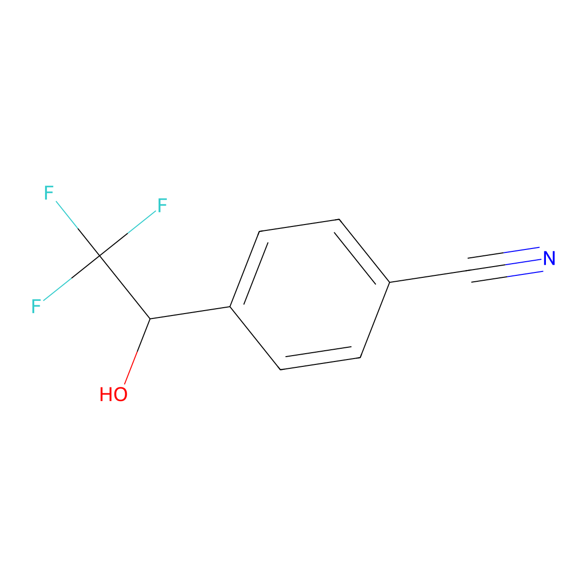 4-(2,2,2-Trifluoro-1-hydroxyethyl)benzonitrile molecular structure, CAS 107018-37-1