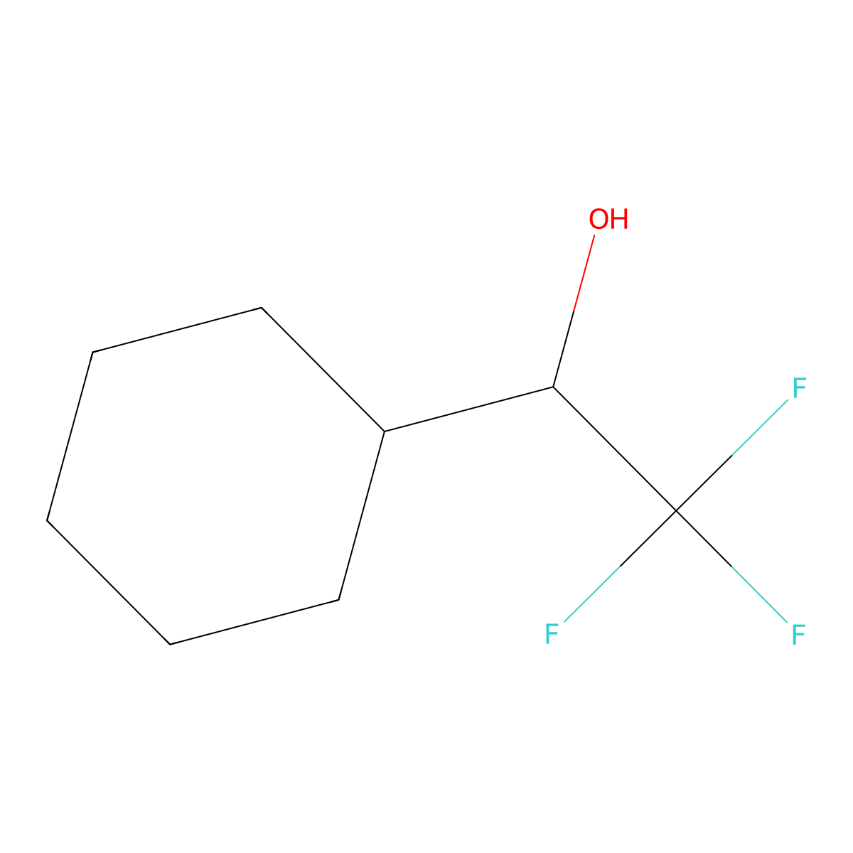 1-Cyclohexyl-2,2,2-trifluoroethan-1-ol molecular structure, CAS 107018-38-2