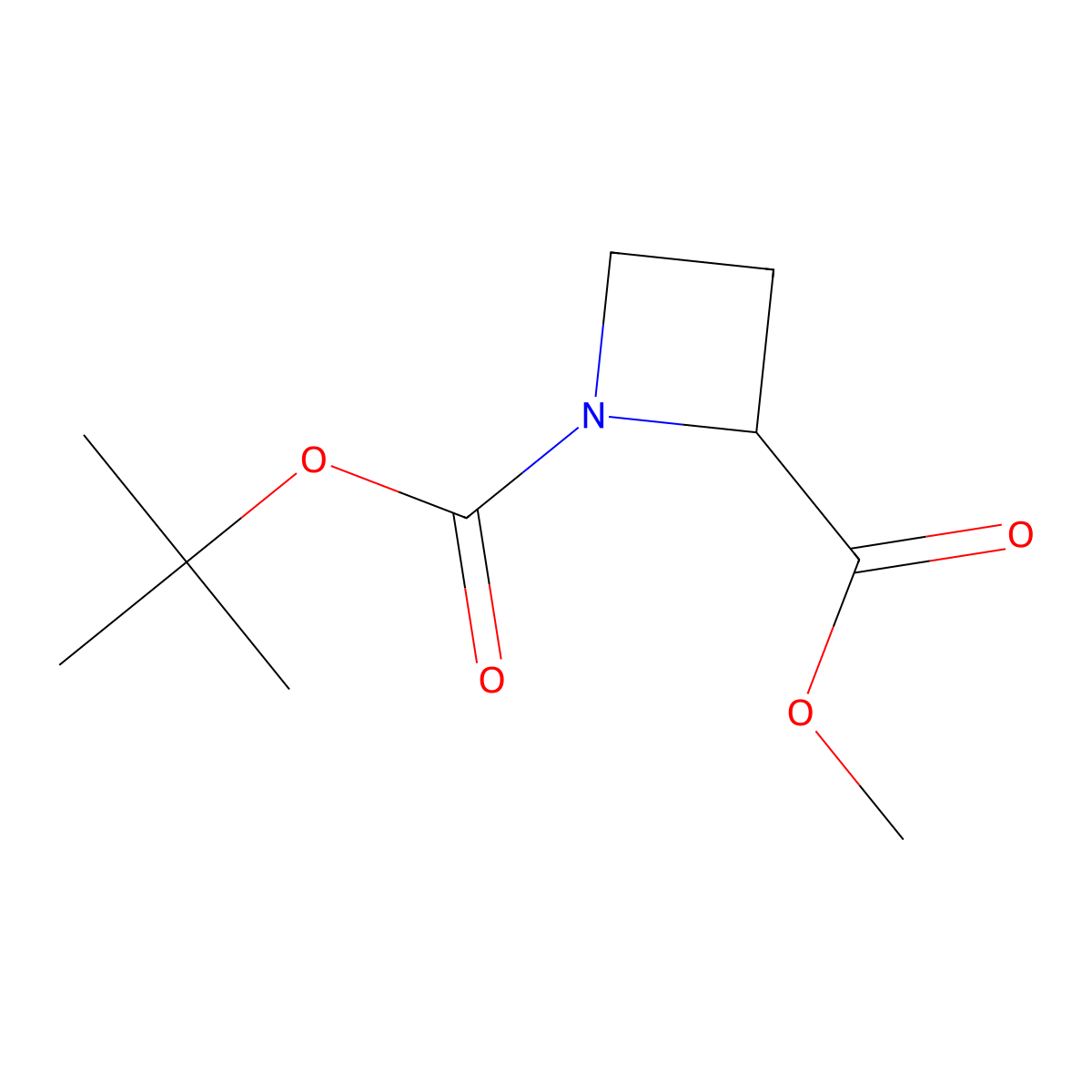 (S)-Azetidine-1,2-dicarboxylic acid 1-tert-butyl ester 2-methyl ester molecular structure, CAS 107020-12-2