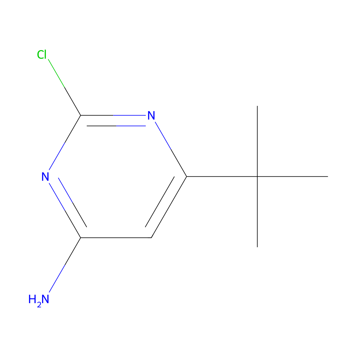 6-Tert-butyl-2-chloropyrimidin-4-amine molecular structure, CAS 1070217-28-5