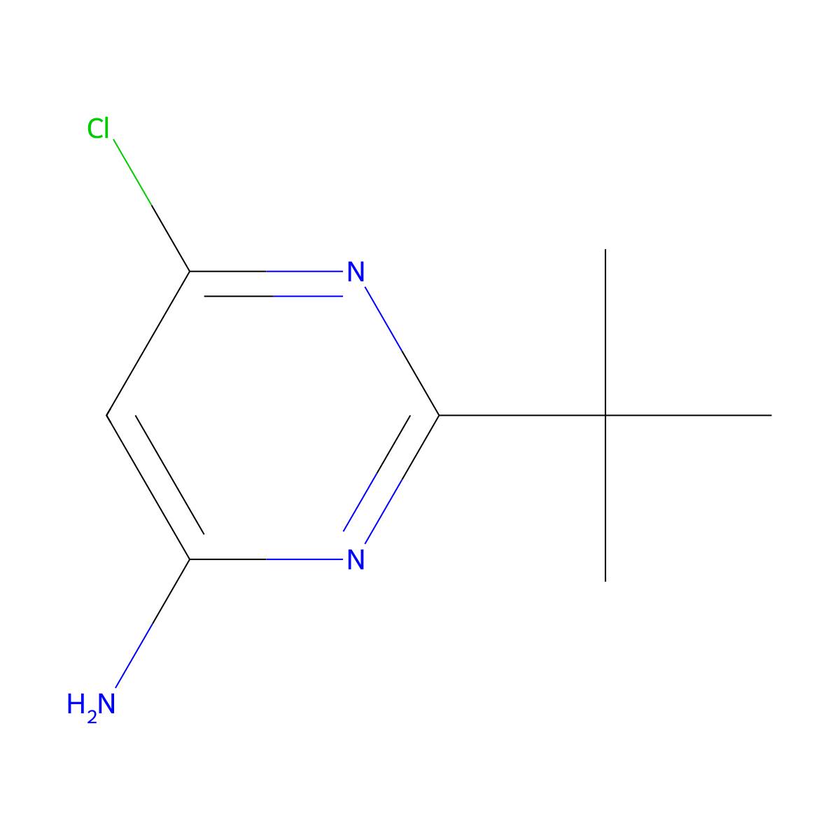 2-Tert-butyl-6-chloropyrimidin-4-amine molecular structure, CAS 1070217-33-2