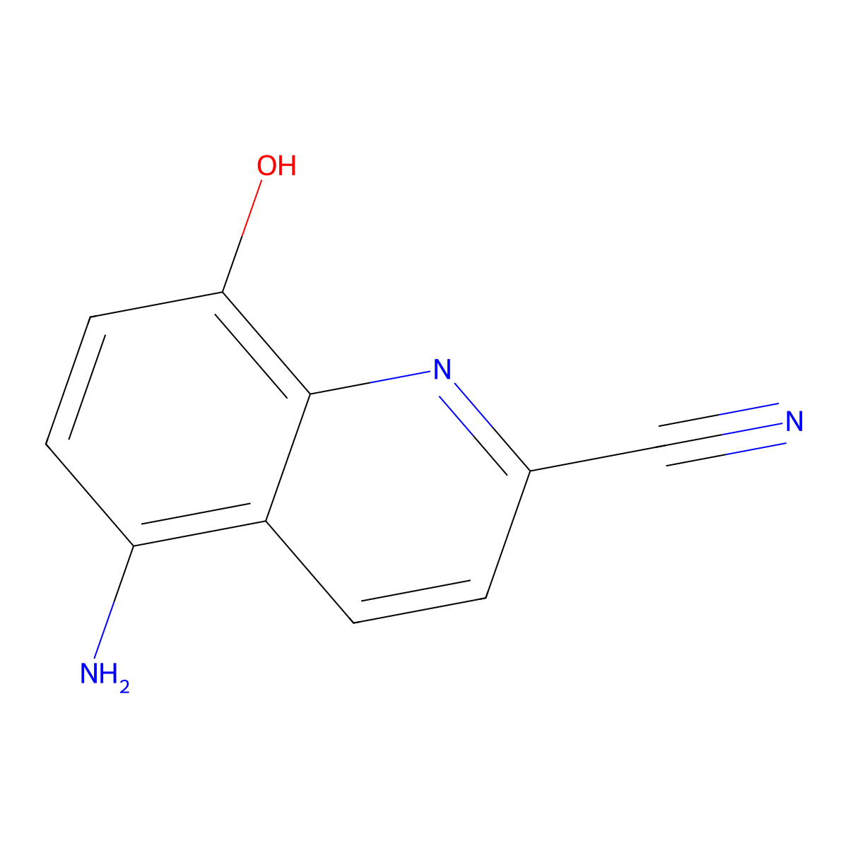 5-Amino-8-hydroxyquinoline-2-carbonitrile molecular structure, CAS 107022-60-6