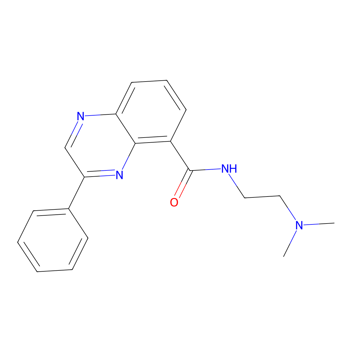 N-(2-(Dimethylamino)ethyl)-3-phenyl-5-quinoxalinecarboxamide molecular structure, CAS 107027-31-6