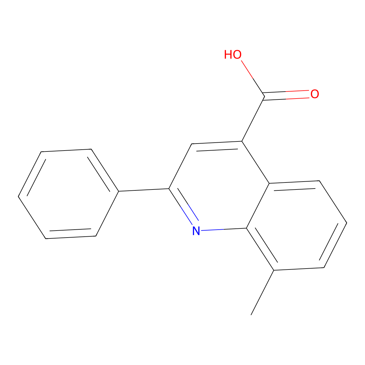 8-Methyl-2-phenylquinoline-4-carboxylic acid molecular structure, CAS 107027-34-9
