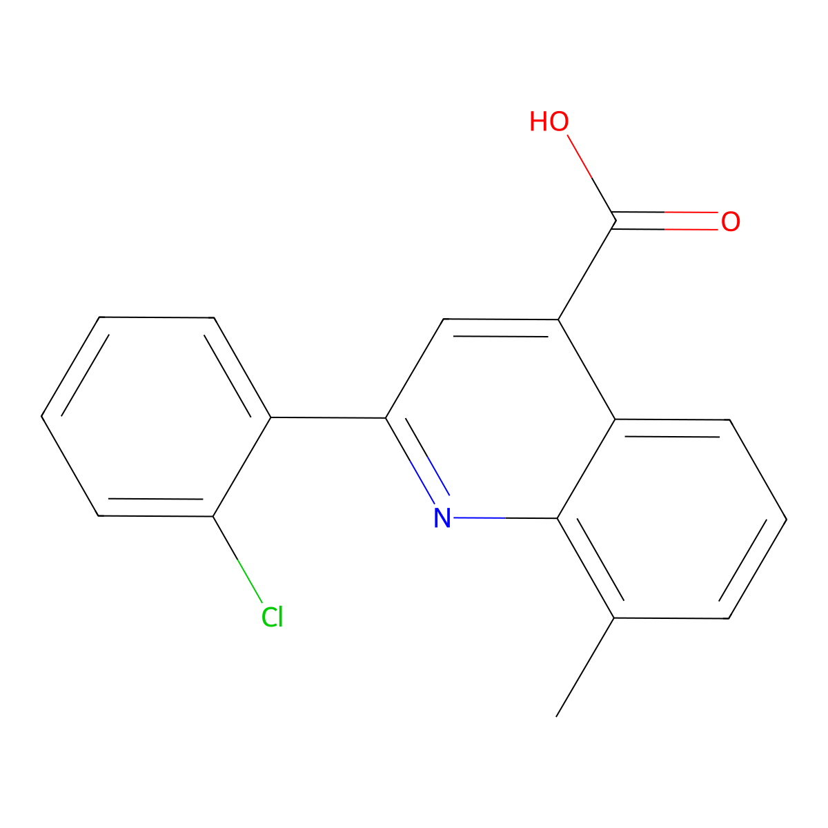 2-(2-Chlorophenyl)-8-methylquinoline-4-carboxylic acid molecular structure, CAS 107027-38-3