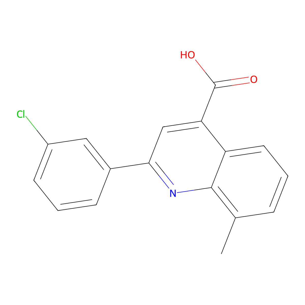 2-(3-Chlorophenyl)-8-methyl-4-quinolinecarboxylic acid molecular structure, CAS 107027-40-7