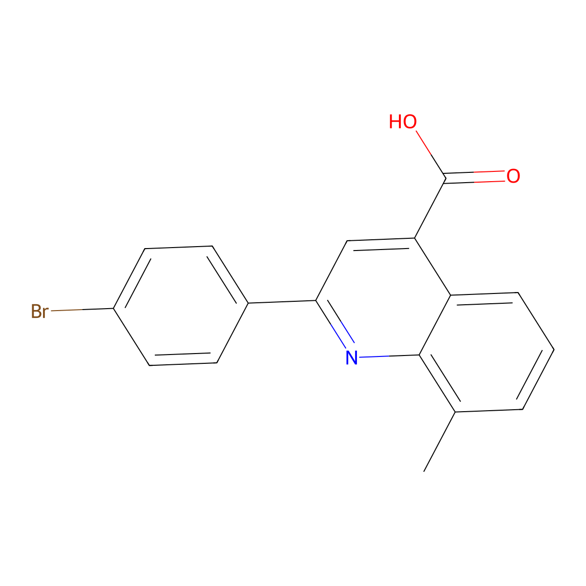 2-(4-Bromophenyl)-8-methyl-4-quinolinecarboxylic acid molecular structure, CAS 107027-44-1