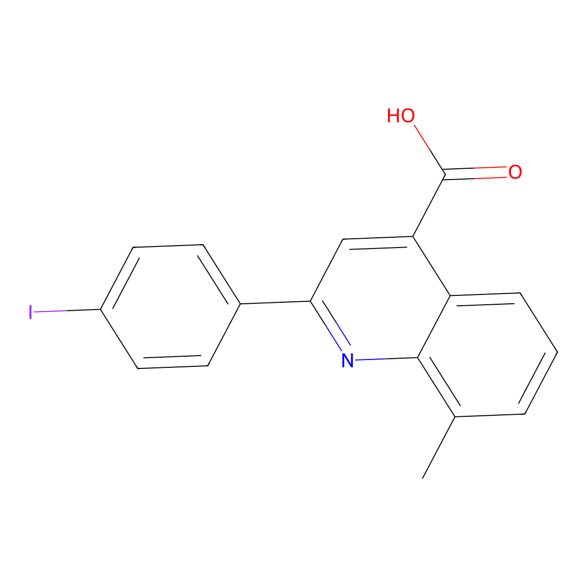 2-(4-Iodophenyl)-8-methylquinoline-4-carboxylic acid molecular structure, CAS 107027-45-2