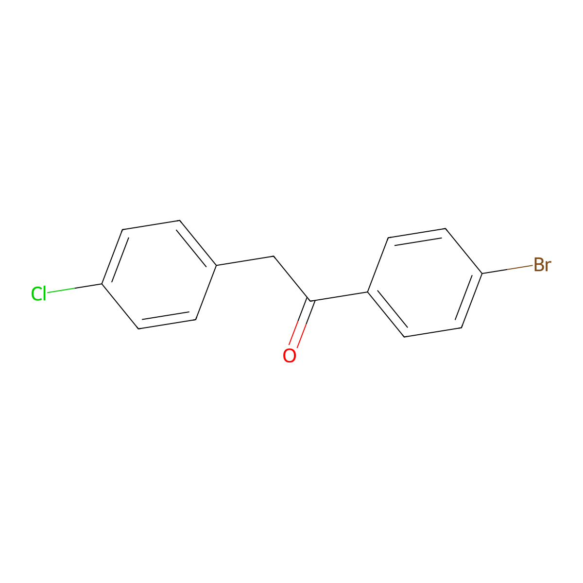 1-(4-Bromophenyl)-2-(4-chlorophenyl)ethanone molecular structure, CAS 107028-33-1