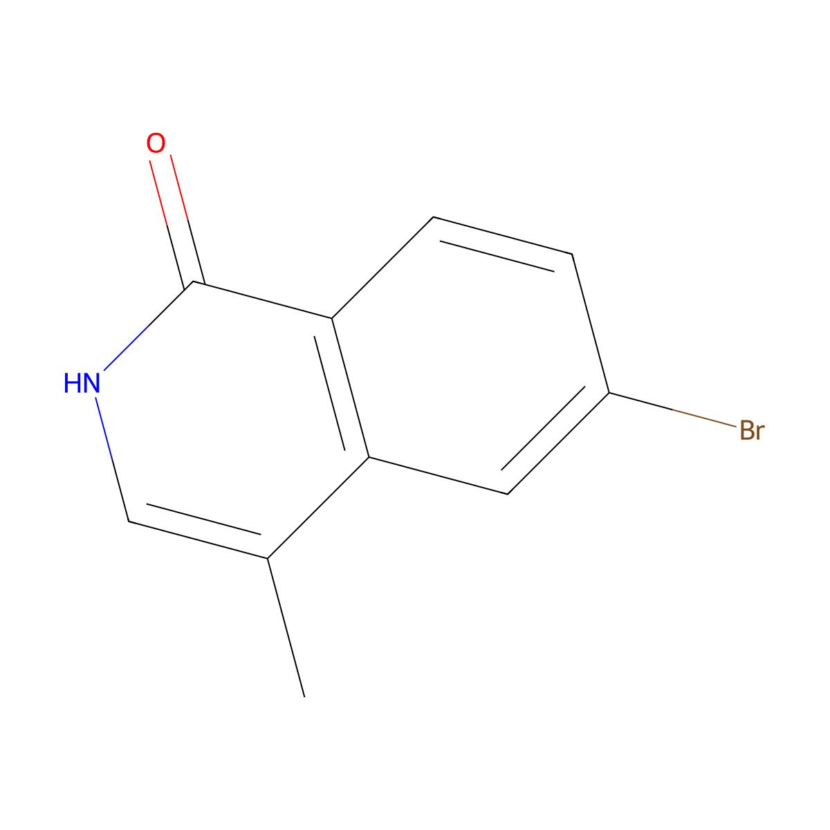 6-Bromo-4-methylisoquinolin-1(2H)-one molecular structure, CAS 1070295-03-2