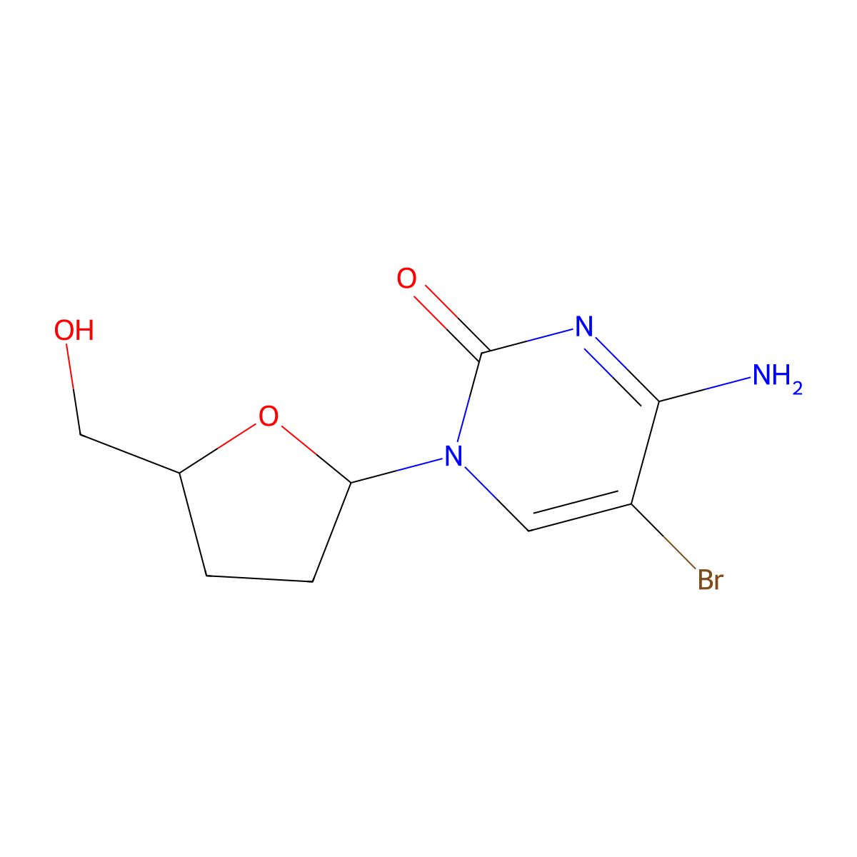5-Bromo-2',3'-dideoxycytidine molecular structure, CAS 107036-57-7