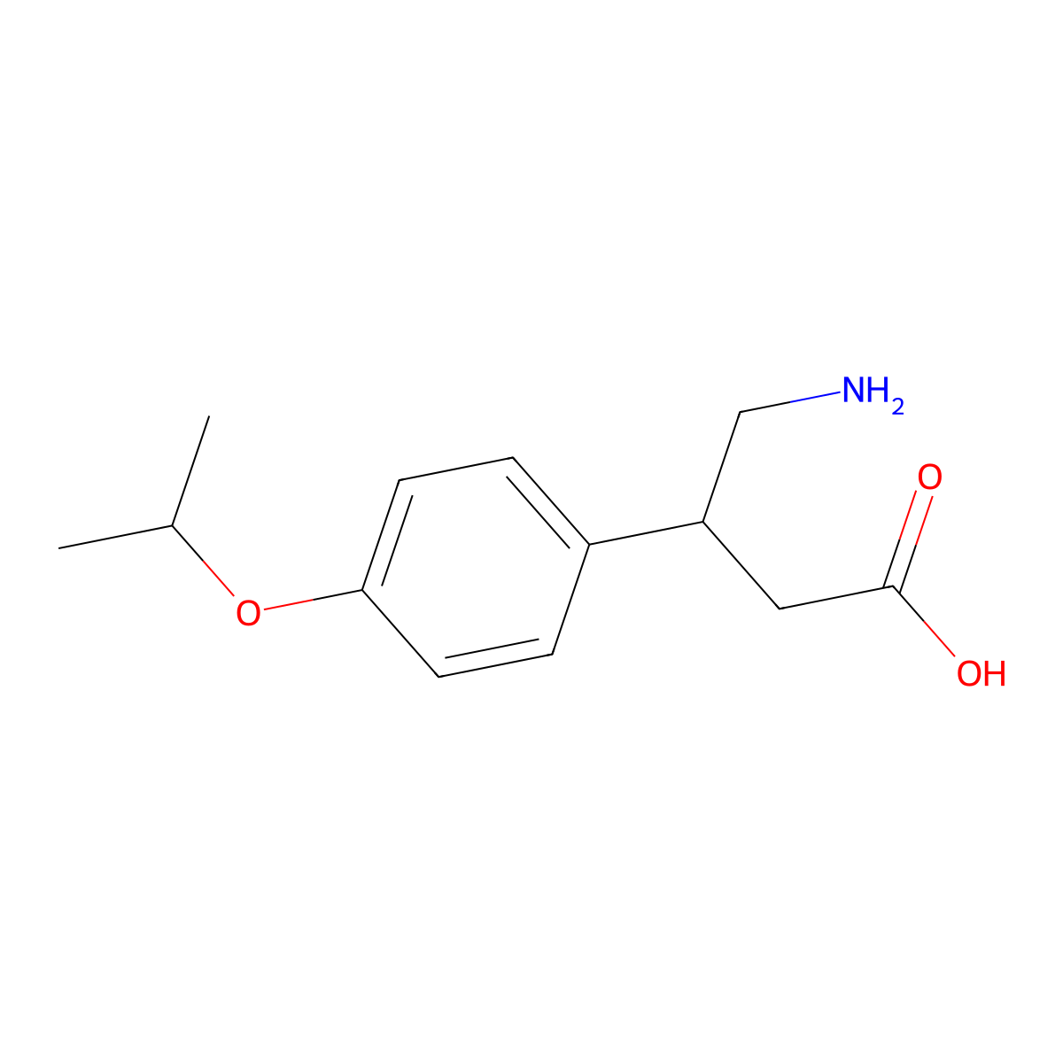 4-Amino-3-(4-isopropoxyphenyl)butanoic acid molecular structure, CAS 107036-94-2