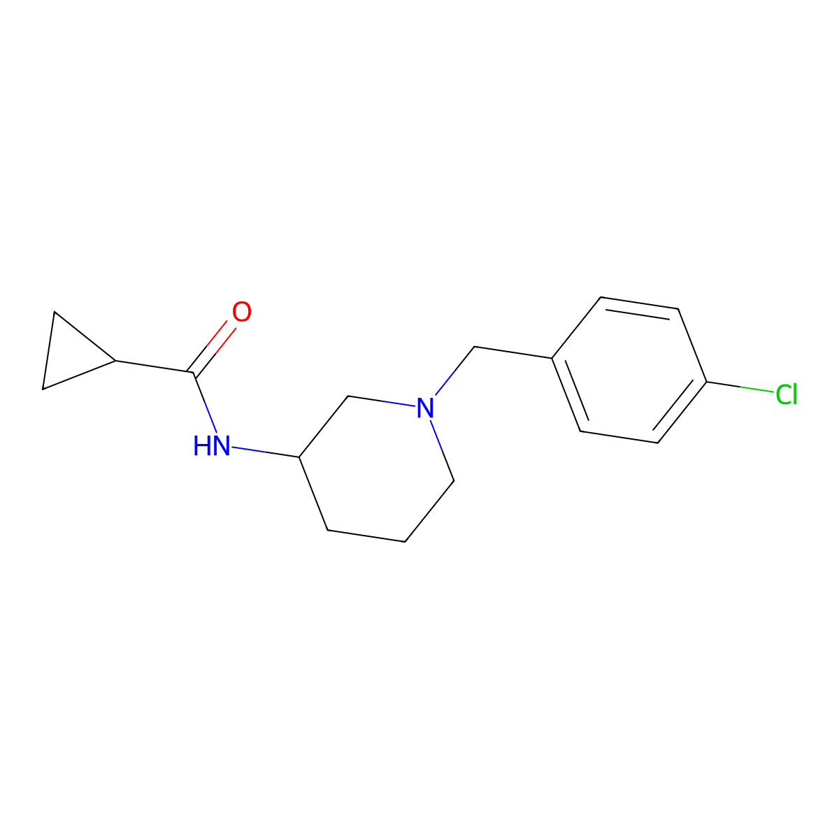 N-{1-[(4-Chlorophenyl)methyl]piperidin-3-YL}cyclopropanecarboxamide molecular structure, CAS 1070419-27-0