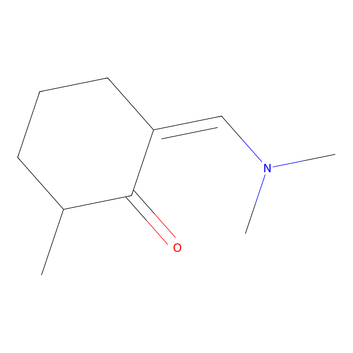 2-[(Dimethylamino)methylidene]-6-methylcyclohexan-1-one molecular structure, CAS 107046-65-1