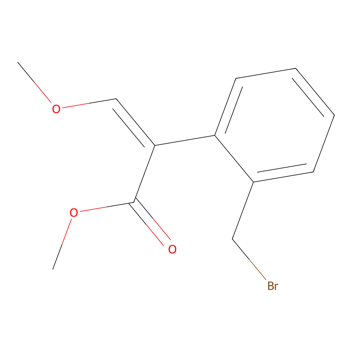 Methyl 2-[2-(bromomethyl)phenyl]-3-methoxyprop-2-enoate molecular structure, CAS 107048-59-9