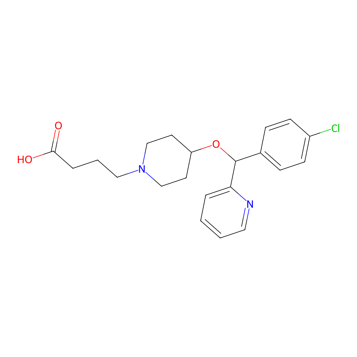4-((4-Chlorophenyl)-2-pyridinylmethoxy)-1-piperidinebutanoic Acid molecular structure, CAS 1070505-53-1