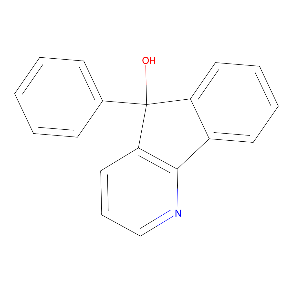 5-Phenyl-5H-indeno[1,2-b]pyridin-5-ol molecular structure, CAS 107053-09-8
