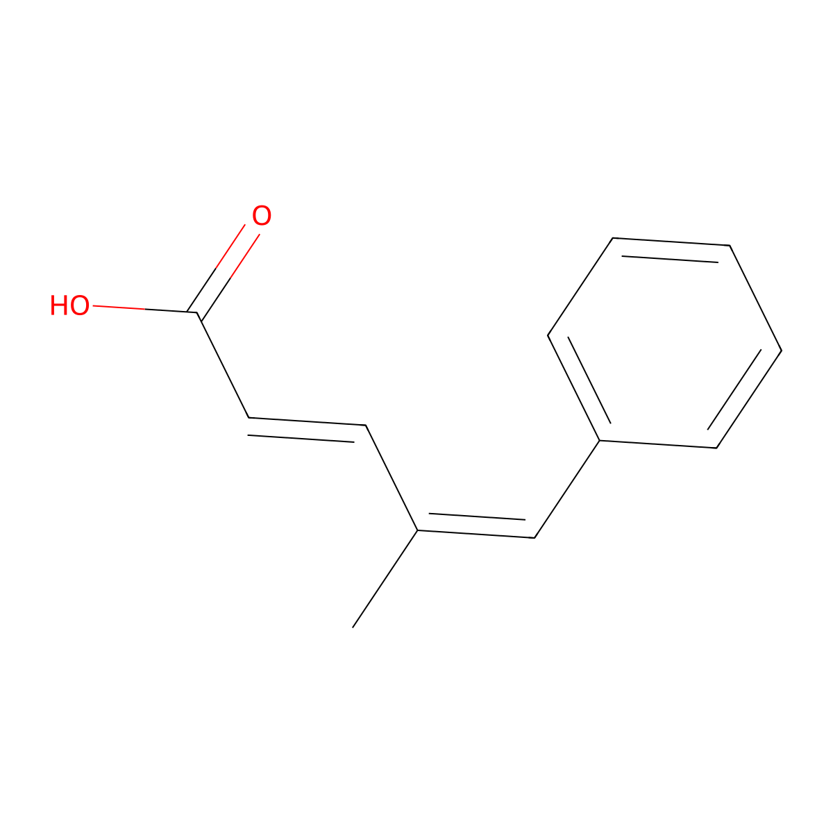 2,4-Pentadienoic acid, 4-methyl-5-phenyl- molecular structure, CAS 107057-89-6