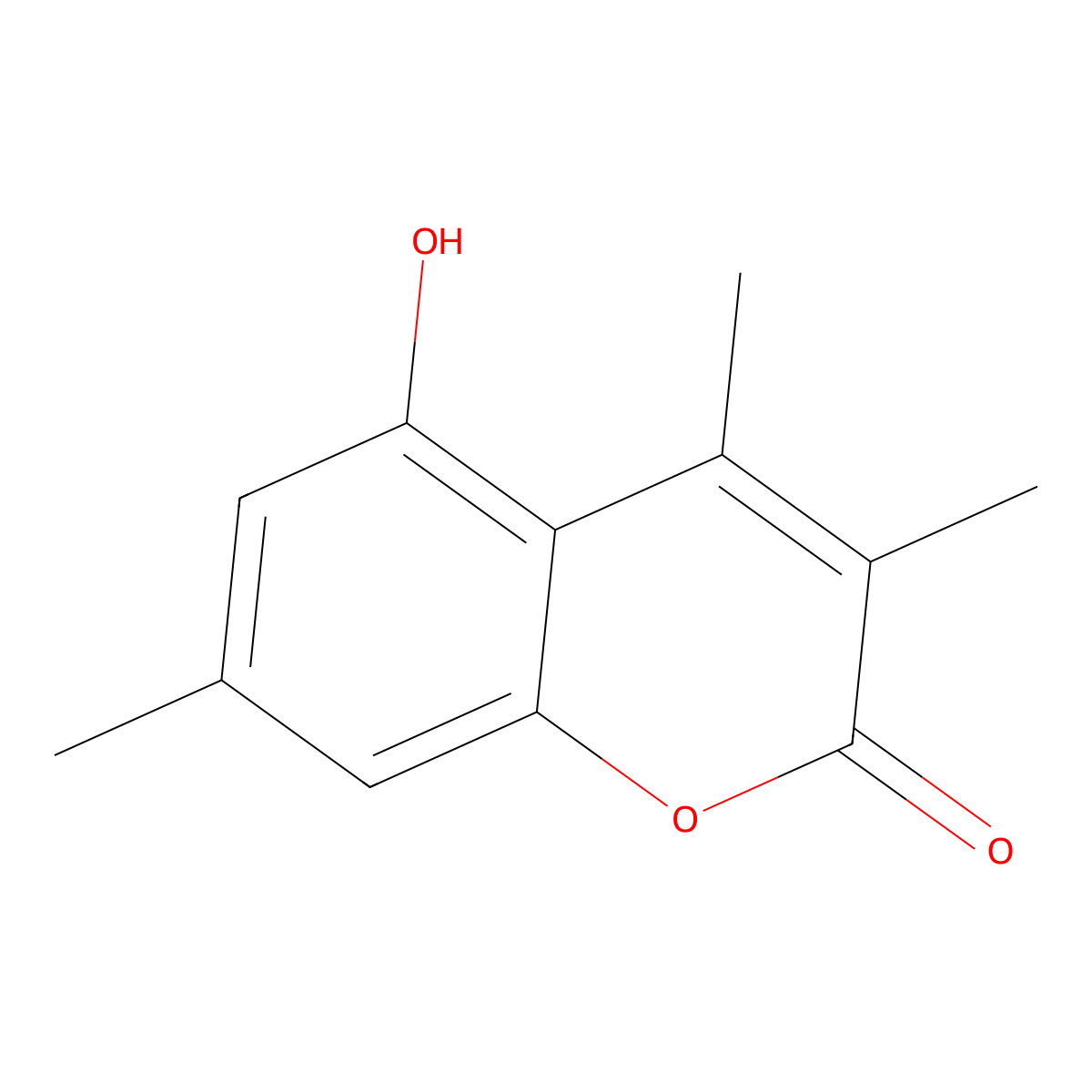 5-Hydroxy-3,4,7-trimethyl-2H-chromen-2-one molecular structure, CAS 107057-96-5