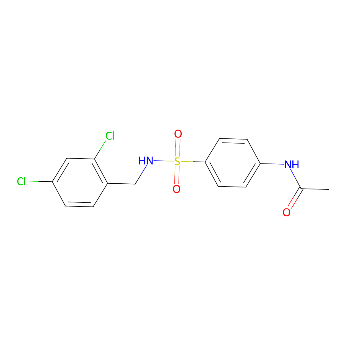 N-{4-[(2,4-dichlorobenzyl)sulfamoyl]phenyl}acetamide molecular structure, CAS 107058-43-5