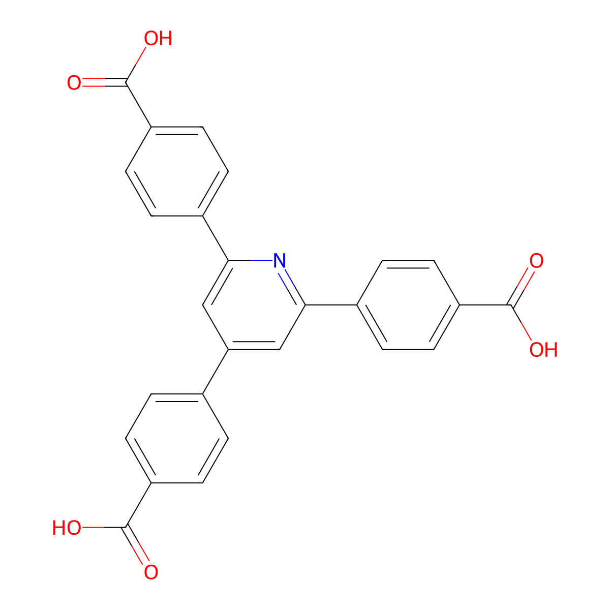 4,4',4''-(Pyridine-2,4,6-triyl)tribenzoic acid molecular structure, CAS 107063-53-6