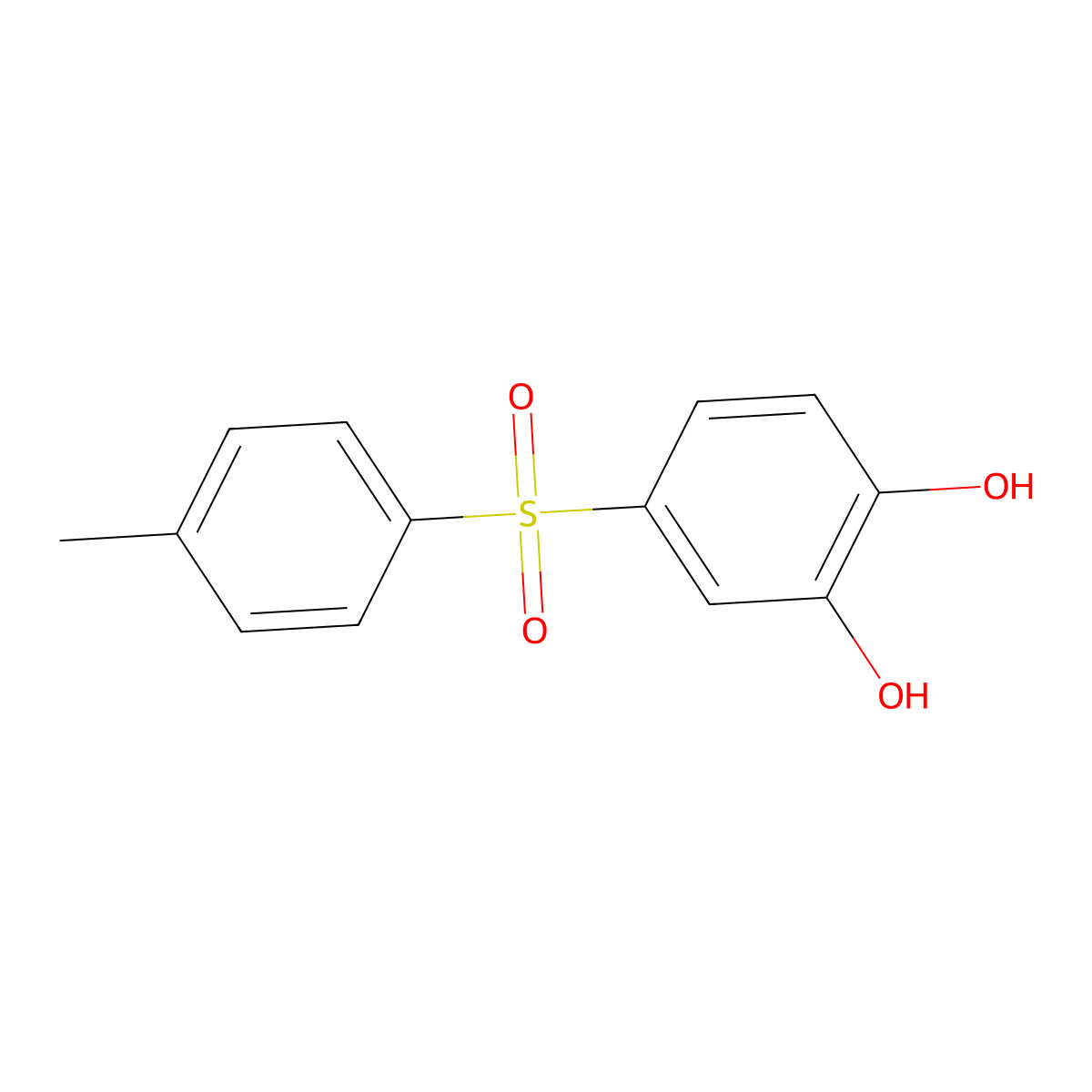 1,2-Benzenediol, 4-[(4-methylphenyl)sulfonyl]- molecular structure, CAS 107065-85-0