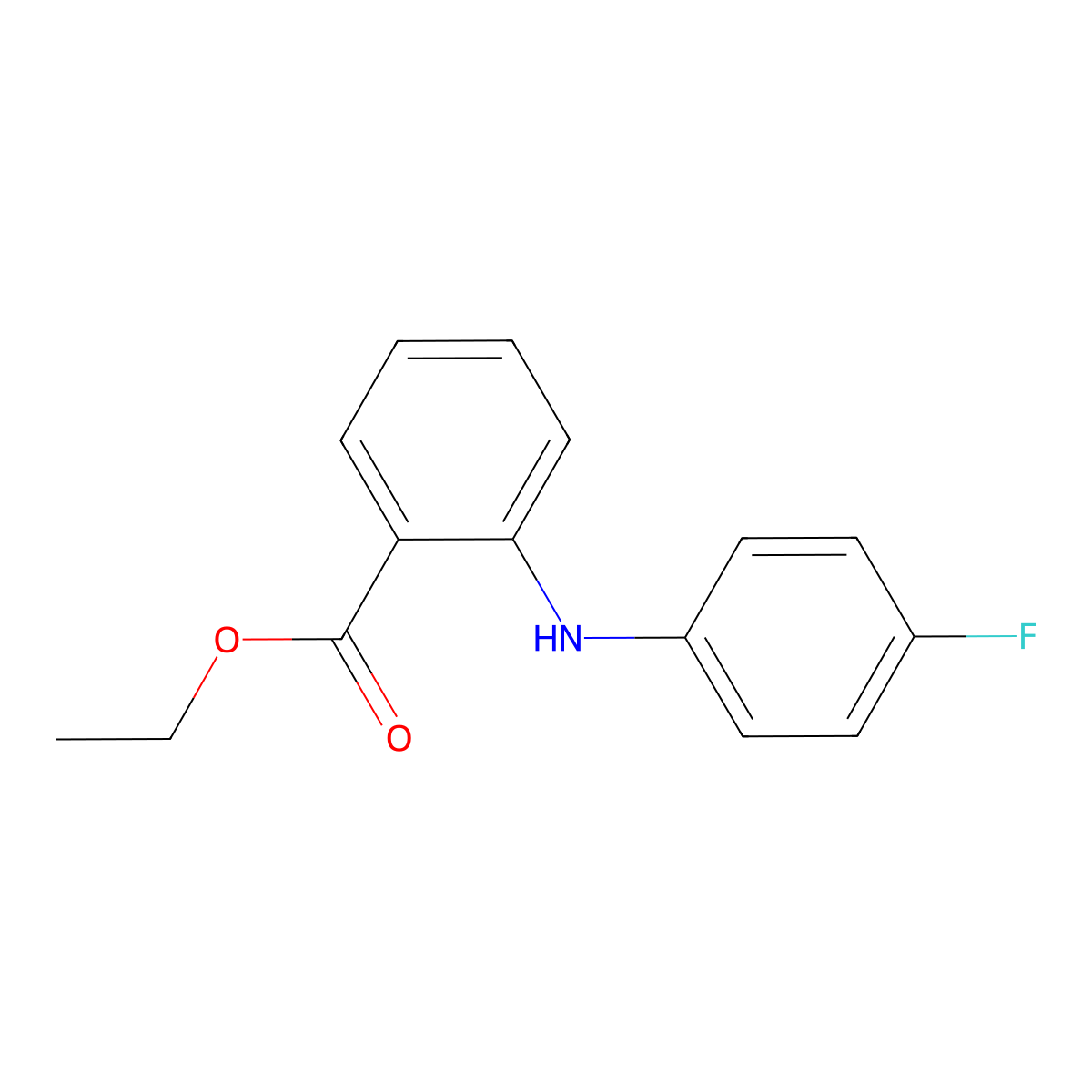 Ethyl 2-[(4-fluorophenyl)amino]benzoate molecular structure, CAS 1070664-00-4