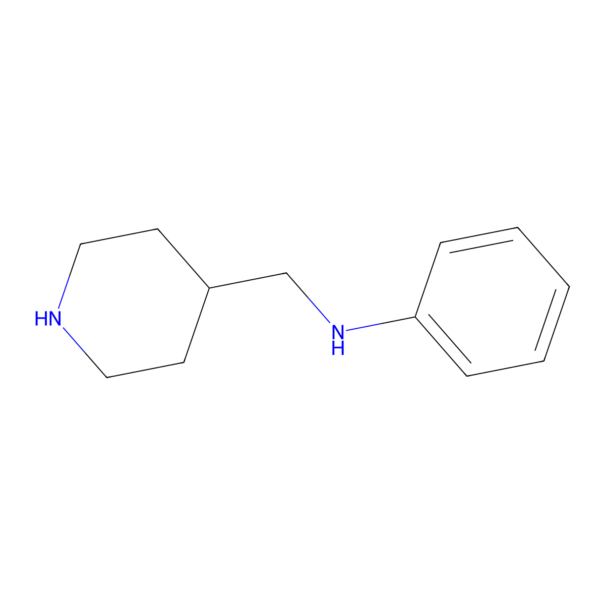 N-(4-Piperidylmethyl)aniline molecular structure, CAS 1070664-30-0