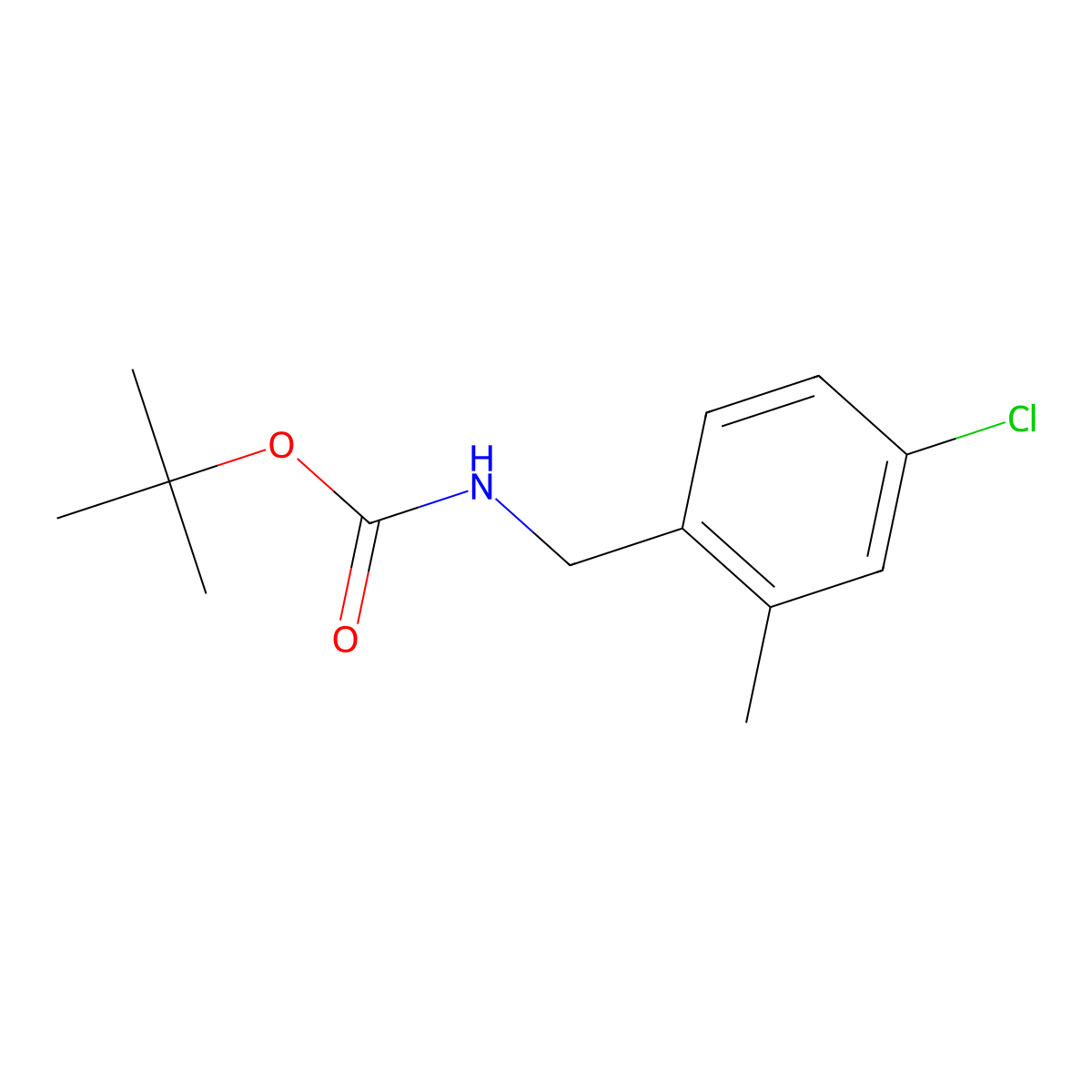 tert-butyl N-[(4-chloro-2-methylphenyl)methyl]carbamate molecular structure, CAS 1070669-63-4