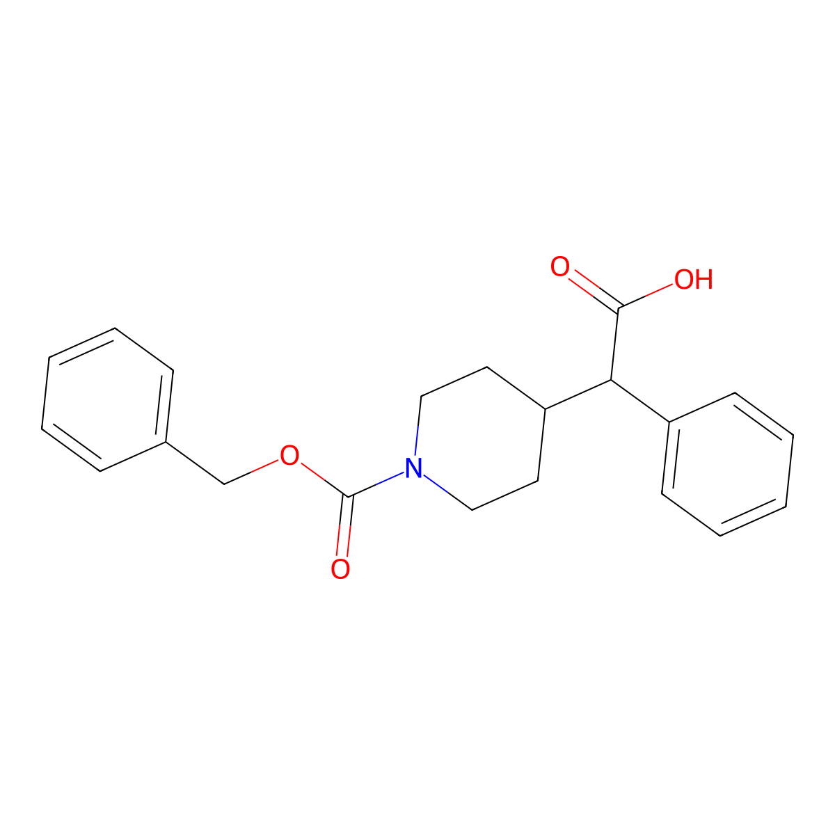 2-{1-[(Benzyloxy)carbonyl]piperidin-4-yl}-2-phenylacetic acid molecular structure, CAS 1070672-33-1