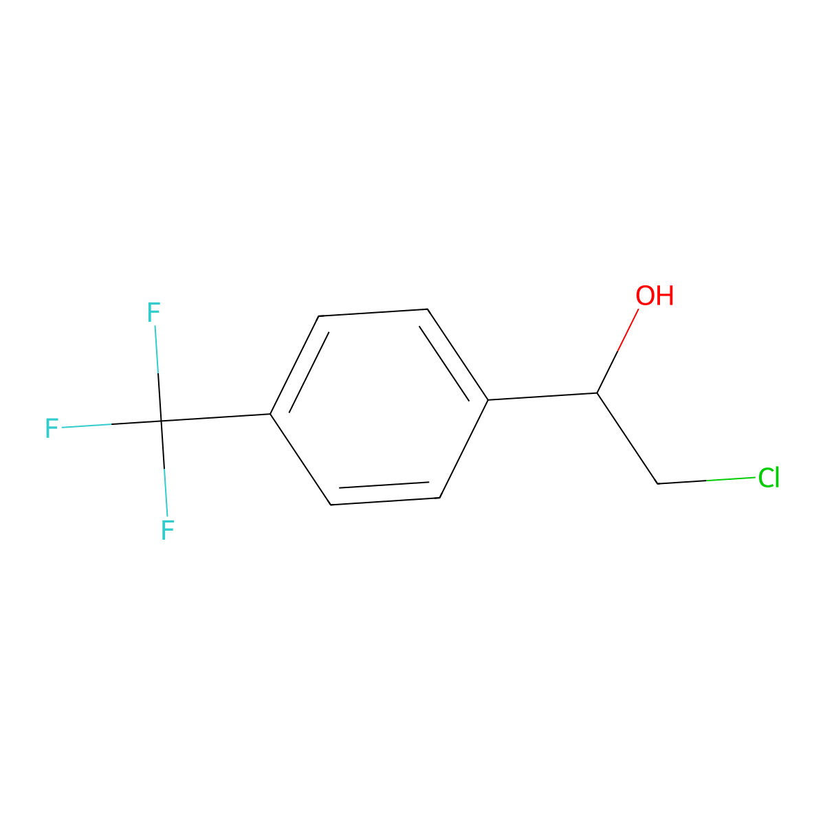 2-Chloro-1-[4-(trifluoromethyl)phenyl]ethan-1-ol molecular structure, CAS 1070686-96-2