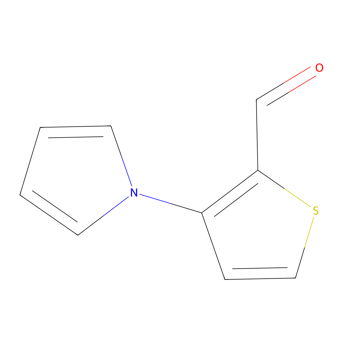 3-(1H-Pyrrol-1-yl)thiophene-2-carbaldehyde molecular structure, CAS 107073-28-9
