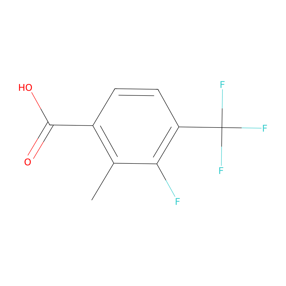 3-Fluoro-2-methyl-4-(trifluoromethyl)benzoic acid molecular structure, CAS 1070761-76-0
