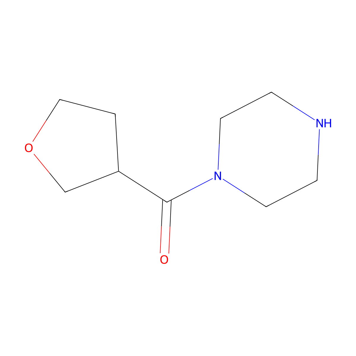 1-(Oxolane-3-carbonyl)piperazine molecular structure, CAS 1070772-28-9