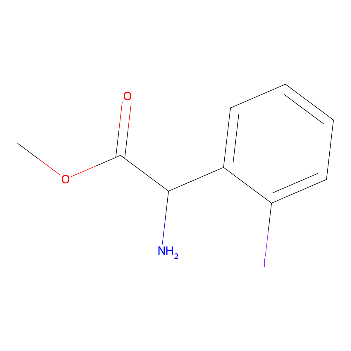 Methyl 2-amino-2-(2-iodophenyl)acetate molecular structure, CAS 1070773-68-0