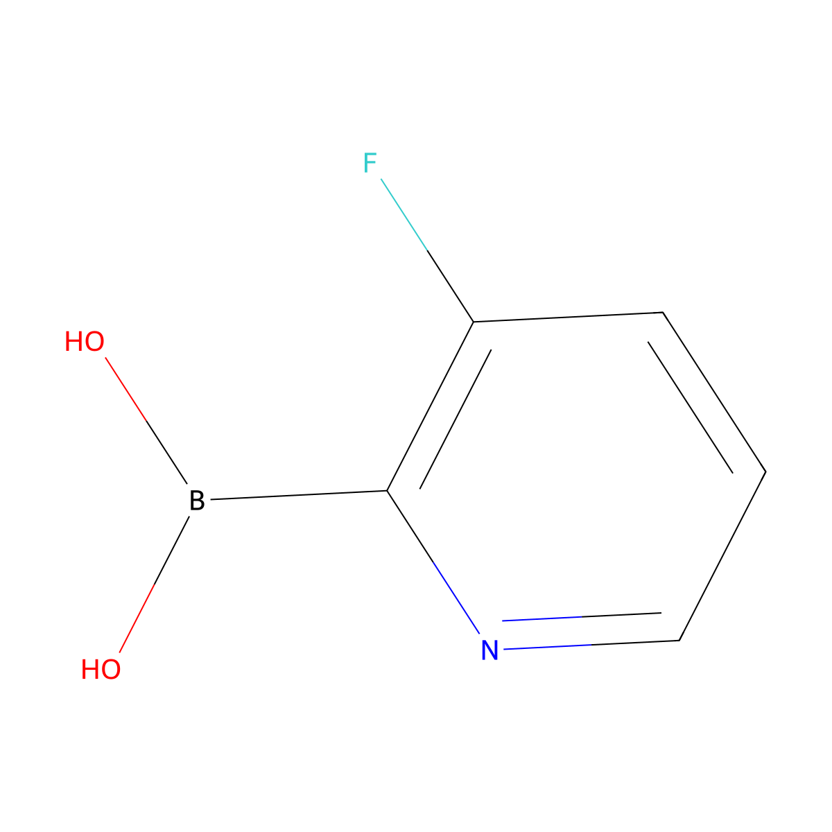 (3-Fluoropyridin-2-yl)boronic acid molecular structure, CAS 1070774-29-6