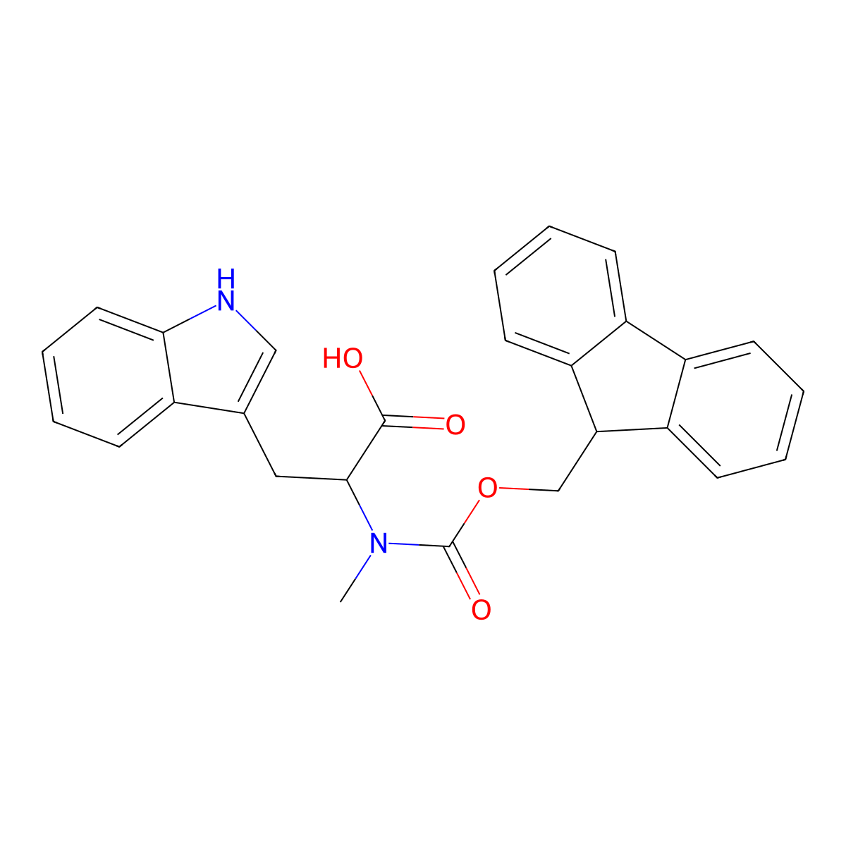 Fmoc-Nalpha-methyl-D-tryptophan molecular structure, CAS 1070774-51-4